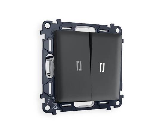 Комплект механизма 2-кл проходного выключателя с подсветкой Ambrella Volt Alfa MA904035