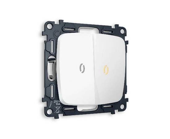 Комплект механизма 2-кл проходного выключателя с подсветкой Ambrella Volt Omega MO124030