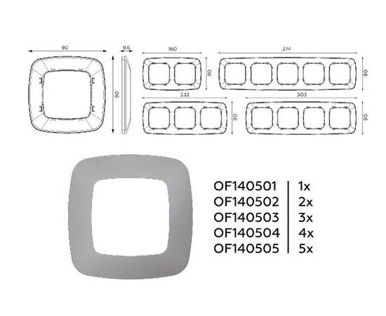 Рамка одноместная Ambrella Volt Ecta OF140501, изображение 4