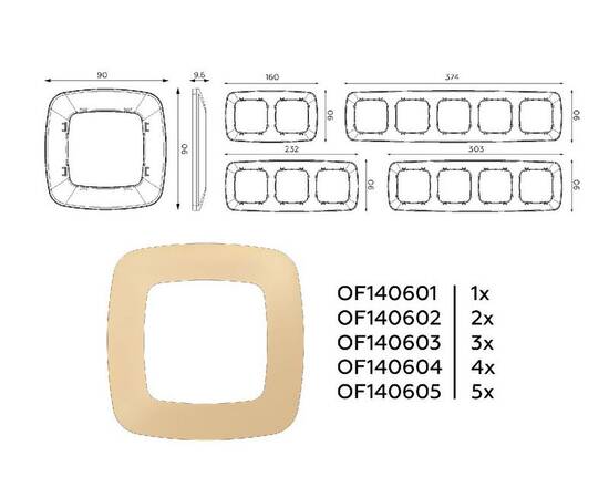 Рамка одноместная Ambrella Volt Ecta OF140601, изображение 4