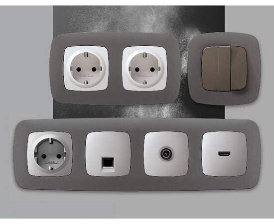 Рамка двухместная Ambrella Volt Ecta OF140652, изображение 3