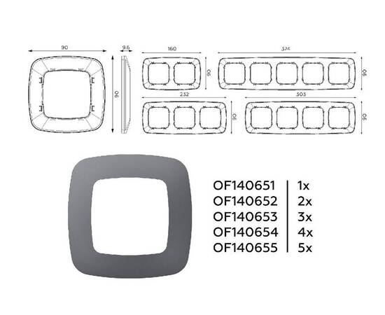 Рамка двухместная Ambrella Volt Ecta OF140652, изображение 4