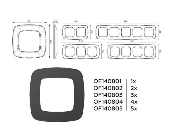 Рамка двухместная Ambrella Volt Ecta OF140802, изображение 4