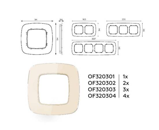 Рамка двухместная Ambrella Volt Radian OF320302, изображение 4
