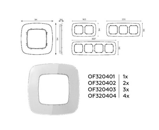 Рамка одноместная Ambrella Volt Radian OF320401, изображение 4