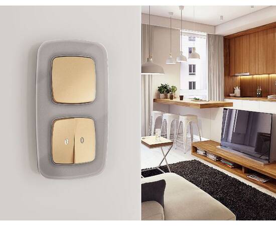 Рамка двухместная Ambrella Volt Radian OF320502, изображение 2