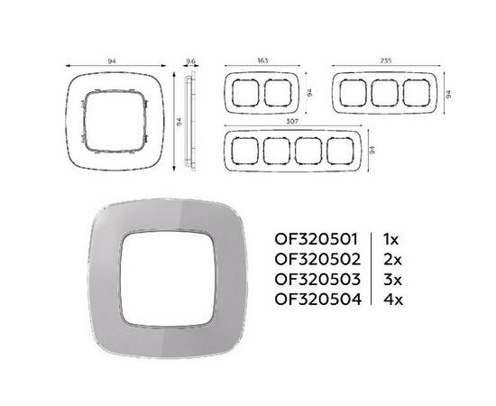 Рамка двухместная Ambrella Volt Radian OF320502, изображение 4