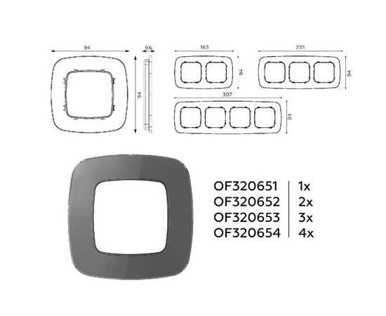 Рамка четырехместная Ambrella Volt Radian OF320654, изображение 4