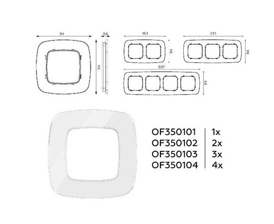 Рамка двухместная Ambrella Volt Radian OF350102, изображение 4