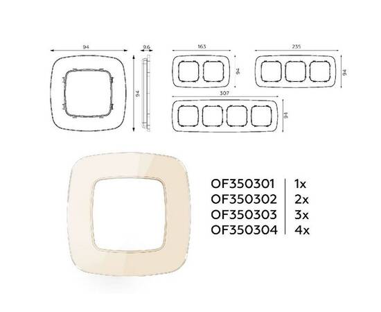 Рамка четырехместная Ambrella Volt Radian OF350304, изображение 4