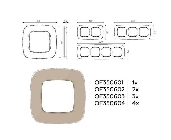Рамка четырехместная Ambrella Volt Radian OF350604, изображение 4