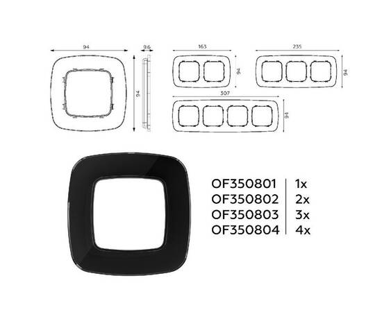 Рамка двухместная Ambrella Volt Radian OF350802, изображение 4