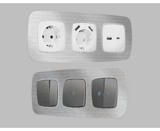 Рамка двухместная Ambrella Volt Radian OF580102, изображение 3