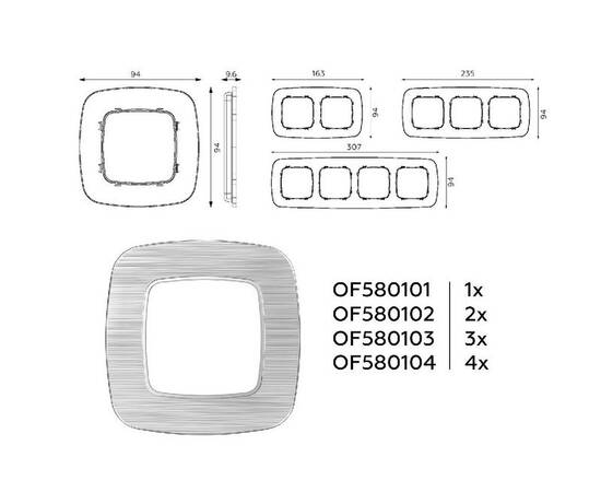 Рамка двухместная Ambrella Volt Radian OF580102, изображение 4