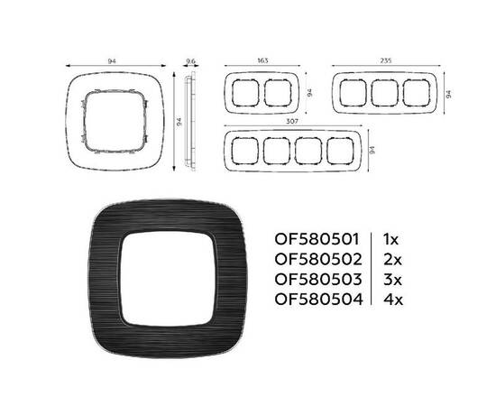 Рамка двухместная Ambrella Volt Radian OF580502, изображение 4