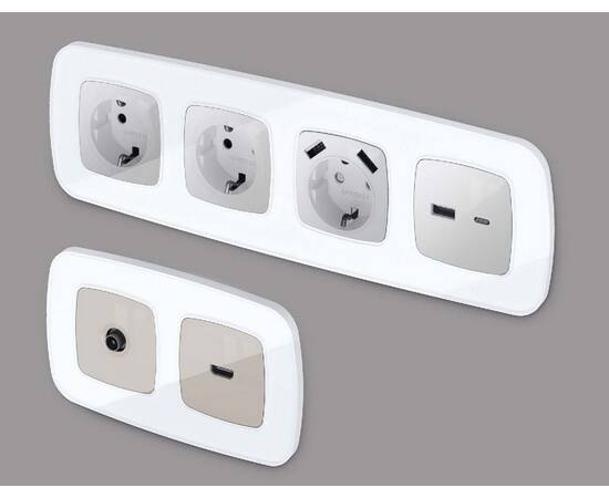 Рамка двухместная Ambrella Volt Coint OF640102, изображение 3