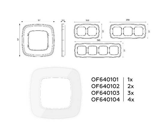 Рамка четырехместная Ambrella Volt Coint OF640104, изображение 4