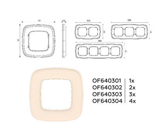 Рамка одноместная Ambrella Volt Coint OF640301, изображение 2