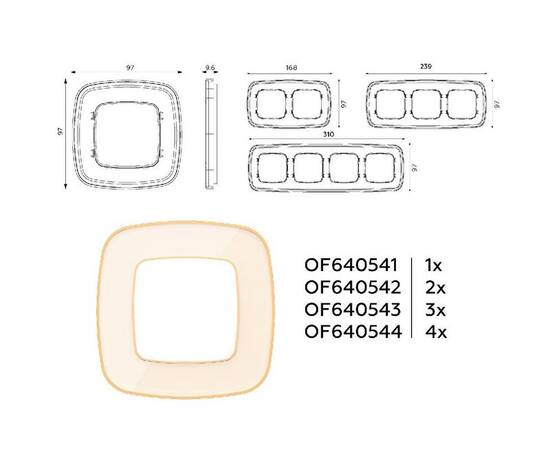 Рамка трехместная Ambrella Volt Coint OF640343, изображение 4