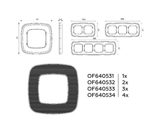Рамка трехместная Ambrella Volt Coint OF640533, изображение 3