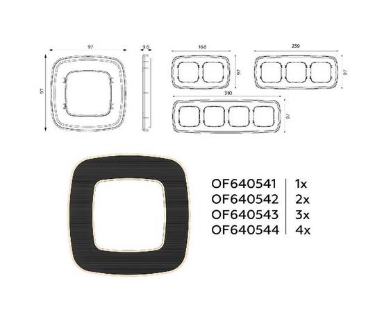 Рамка четырехместная Ambrella Volt Coint OF640544, изображение 4