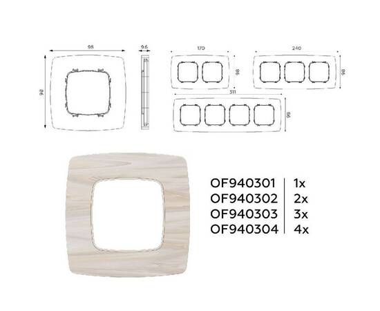 Рамка двухместная Ambrella Volt Opera OF940302, изображение 4
