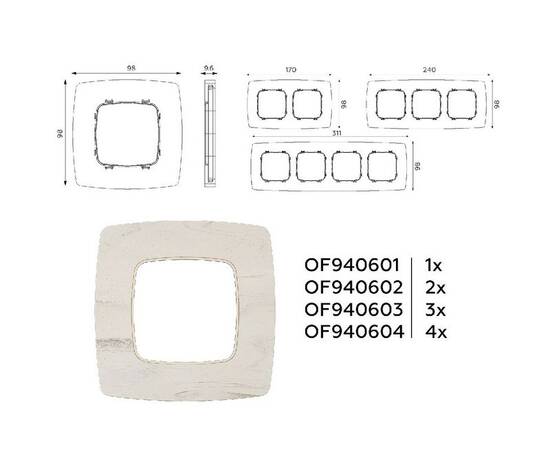 Рамка одноместная Ambrella Volt Opera OF940601, изображение 5