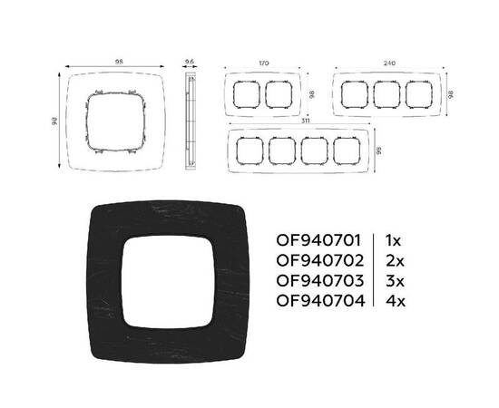 Рамка двухместная Ambrella Volt Opera OF940702, изображение 4