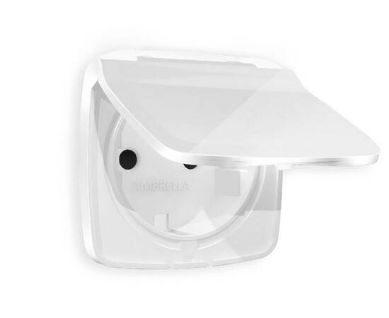 Лицевая панель для розетки с/з со шторками и крышкой Ambrella Volt Omega OP1080