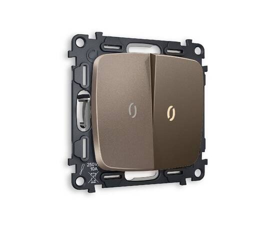 Комплект механизма 2-кл выключателя с подсветкой Ambrella Volt Omega MO634010