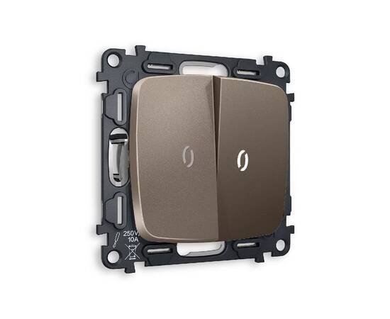 Комплект механизма 2-кл выключателя с подсветкой Ambrella Volt Omega MO634015