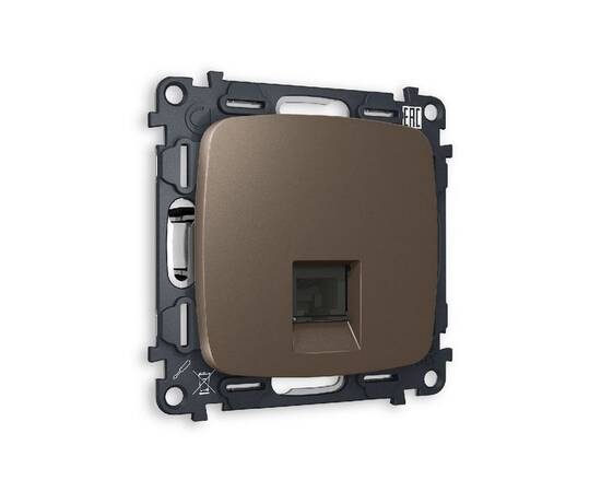 Комплект механизма компьютерной розетки RJ-45(8P8C) CAT6 со шторкой Ambrella Volt Omega MO642010