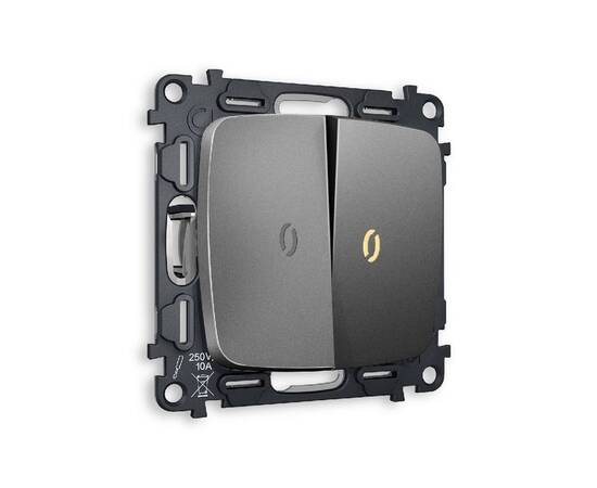 Комплект механизма 2-кл выключателя с подсветкой Ambrella Volt Omega MO654010