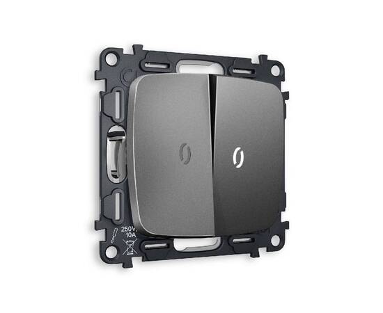 Комплект механизма 2-кл выключателя с подсветкой Ambrella Volt Omega MO654015