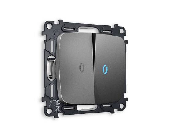 Комплект механизма 2-кл выключателя с подсветкой Ambrella Volt Omega MO654020