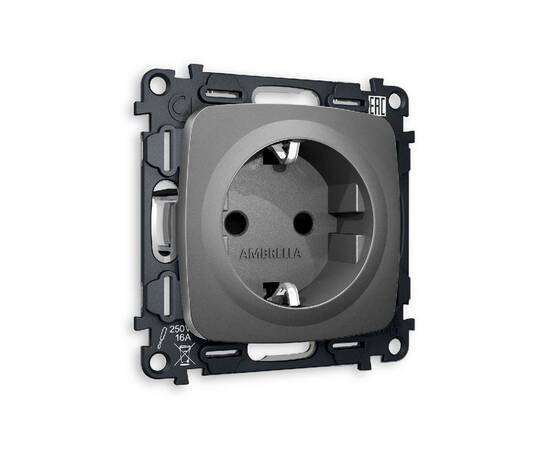 Комплект механизма розетки с/з cо шторками Ambrella Volt Omega MO657010