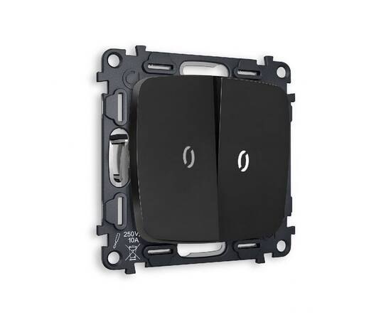 Комплект механизма 2-кл выключателя с подсветкой Ambrella Volt Omega MO804015