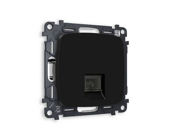 Комплект механизма телефонной розетки RJ-11(4P4C) со шторкой Ambrella Volt Omega MO812030