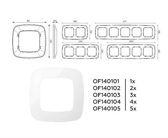 Рамка четырехместная Ambrella Volt Ecta OF140104, изображение 4