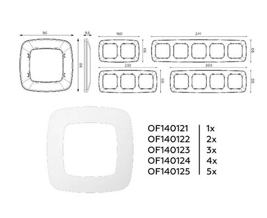 Рамка четырехместная Ambrella Volt Ecta OF140124, изображение 4