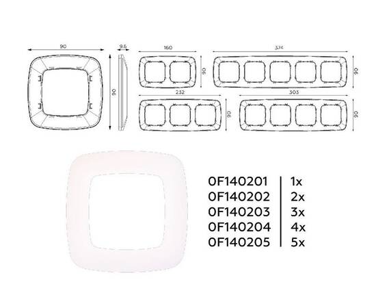 Рамка четырехместная Ambrella Volt Ecta OF140204, изображение 4