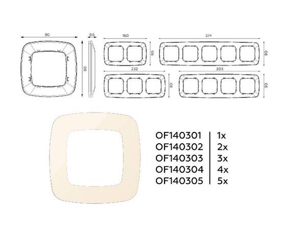 Рамка двухместная Ambrella Volt Ecta OF140302, изображение 2