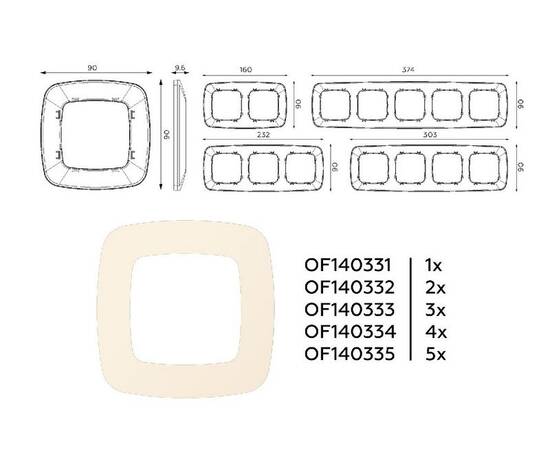 Рамка двухместная Ambrella Volt Ecta OF140332, изображение 4