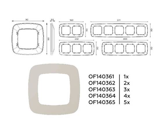 Рамка двухместная Ambrella Volt Ecta OF140362, изображение 4