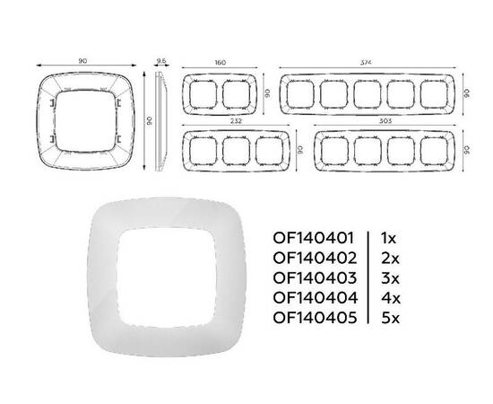 Рамка одноместная Ambrella Volt Ecta OF140401, изображение 4