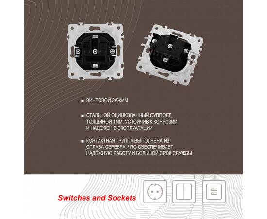 Розетка с заземлением и шторками Arte Milano 203.40-1.silver, изображение 2