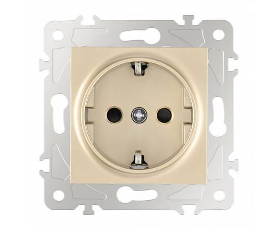 Розетка с заземлением и шторками Arte Milano 203.40-1.shampan, изображение 6