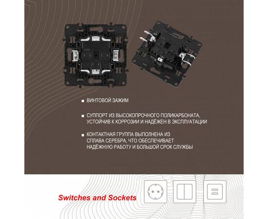 Розетка с заземлением и шторками Arte Milano 217.40-1.shampan, изображение 2