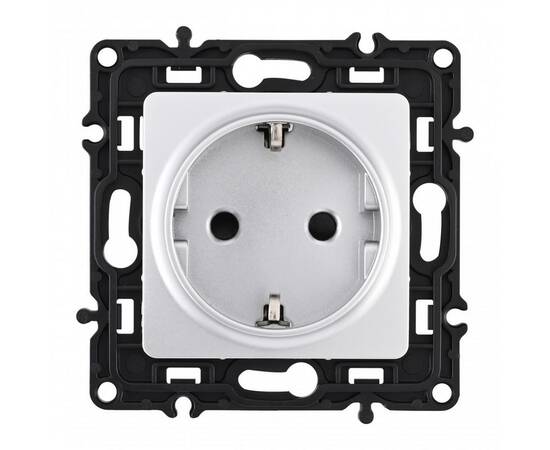 Розетка с заземлением и шторками Arte Milano 217.40-1.silver, изображение 4