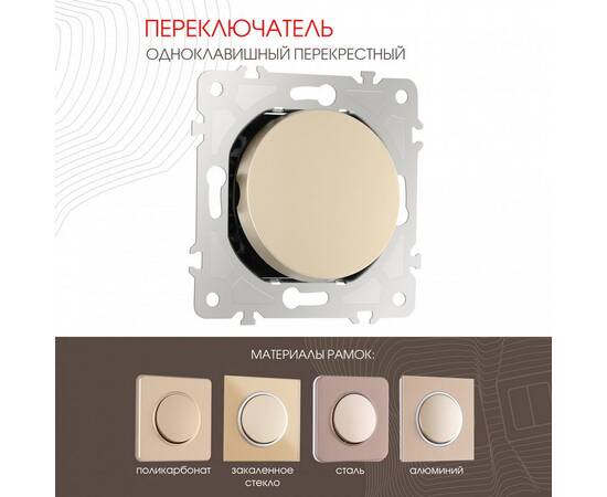 Переключатель одноклавишный перекрестный Arte Milano 202.34-1.shampan